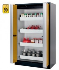 Q-Line PHOENIX 90,1193 mm pločio degiųjų medžiagų saugojimo spintos sulankstomomis durimis