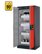 Q-Line PEGASUS 90, 893 mm pločio degiųjų medžiagų saugojimo spintos, durys atidaromos viena ranka