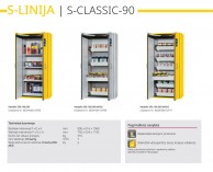 S-LINE CLASSIC-90 896 mm pločio saugios spintos degioms ir šiek tiek agresyvioms pavojingoms medžiagoms