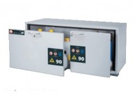 UB-LINE UB-S-90 1102 mm pločio, 2 durų saugios spintelės statomos po stalu, neribotam degiųjų pavojingų medžiagų laikymui darbo vietose