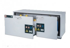 UB-LINE UB-S-90 1102x574x600 mm, 2 durų saugios spintelės statomos po stalu, neribotam degiųjų pavojingų medžiagų laikymui