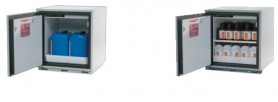 UB-LINE UB-T-90 su 1 atveriamomis durimis 593x574x600 saugios, statomos po stalu spintelės, neribotam degiųjų pavojingų medžiagų laikymui darbo vietose