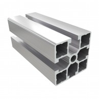 8AC su 2 atvirais ir 2 nuplėšiamomis griovelių dangomis 45 serijos 45x45 mm sustiprintas kvadratinis aliuminio profilis