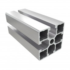 8AC su 2 atvirais ir 2 nuplėšiamomis griovelių dangomis 45 serijos 45x45 mm sustiprintas kvadratinis aliuminio profilis