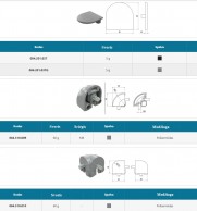 8AC 1 griovelio apvalaus 45 serijos 45x45 mm sustiprinto aliuminio profilio dangteliai