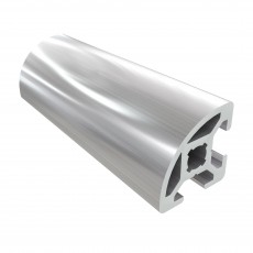 6BH 20x20 tipo kvadratinis 2 griovelių užapvalintas aliuminio profilis
