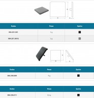 8BH 20x20 aliuminio kvadratinių profilių galiniai dangteliai