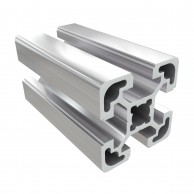 10 BH 40x40 aliuminio profilis su 4x10mm grioveliais