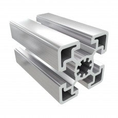 10BH lengvas 45x45 mm aliuminio profilis su 4x10 mm atvirais grioveliais