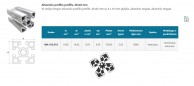 10BH lengvas 45x45 mm aliuminio profilis su 4x10 mm atvirais grioveliais 02