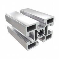 10BH lengvas 45x60 mm stačiakampiss aliuminio profilis su 4x10 mm atvirais grioveliais