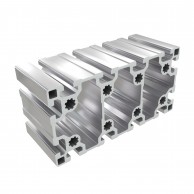 10BH sunkus 90x180 mm kvadratinis aliuminio profilis su 12x10 mm atvirais grioveliais