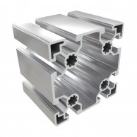 10BH lengvas 90x90 mm kvadratinis aliuminio profilis su 8x10 mm atvirais grioveliais