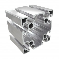 10BH lengvas 90x90 mm kvadratinis aliuminio profilis su 8x10 mm atvirais grioveliais
