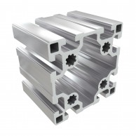 10BH sunkus 90x90 mm kvadratinis aliuminio profilis su 8x10 mm atvirais grioveliais