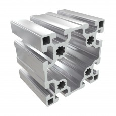 10BH sunkus 90x90 mm kvadratinis aliuminio profilis su 8x10 mm atvirais grioveliais