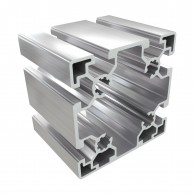 10BH lengvas 90x90 mm aliuminio profilis su 6x10 mm atvirais ir 2x10 mm nuplėšiamų dangų grioveliais