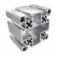 10BH 100x100 mm aliuminio profilis su 8x10 mm atvirais grioveliais