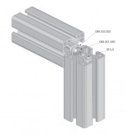 6IM tipo 30x30 aliuminio profilių su 6 mm grioveliais sujungimas