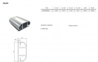 25x55 mm EVO pusapvalis apsauginis aliuminio profilis 02