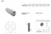 IS tipo linijos laiptų turėklo vamzdis 40 mm skersmens su dviem grioveliais 02