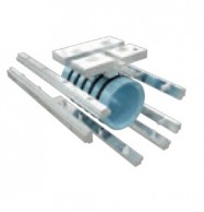 Tarpinė pneumatinė jungtis daugiafunkcinei, prie lubų tvirtinamai sistemai