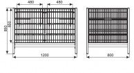 1200x800 H-850-650 su durimis (200kg) 2