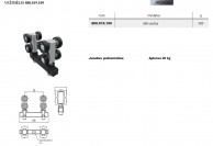 8 ratukų vežimėlis 20 kg apkrovai, daugiafunkcinei lubinei sistemai 02
