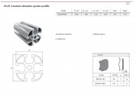 45x45 Anoduoto aliuminio apvalus profilis