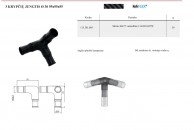 Anglies pluošto kompozito 3 krypčių 95x95x95, Ø30 jungtis