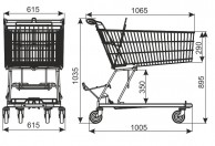 CLASSIC 155P prekybos vežimėlis, talpa 143 L, su lentyna didelei pakuotei 03
