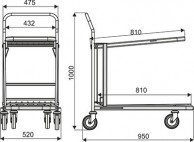 VARIO lengvasis transportinis vežimėlis, keliamoji galia 300 kg 04