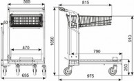 WTP-3A VARIO transportinis vežimėlis su šonine lentyna, keliamoji galia 300 kg 04