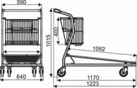 VARIO 115 transportinis vežimėlis, fiksuotas krepšys, keliamoji galia 250 kg 03