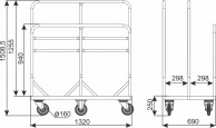 WP3 transportinis vežimėlis plokštėms, keliamoji galia 300 kg 03