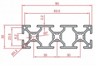 SLOT8 30x90 mm dimensions