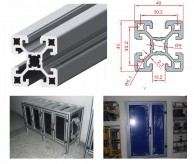 Square reinforced aluminium profile SLOT10 40x40mm