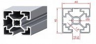 Uždaras aliuminio profilis SLOT10 40x40 mm