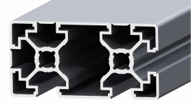 Stačiakampis, iš dviejų pusių uždaras aliuminio profilis SLOT10 40x80 mm