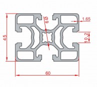Aliuminio profilio SLOT10 45x60 mm matmenys