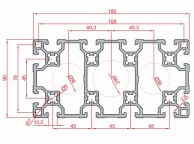 Palengvinto profilio SLOT10 90x180 matmenys