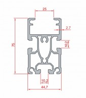 Aliuminio profilio 27x170 mm konvejeriams matmenys