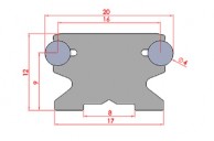 Aluminium profile 4 mm for guide block