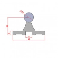Shaft supporting aluminium profile