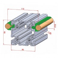 Clamping profile, diameter 20 mm, sketch
